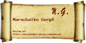 Marschalko Gergő névjegykártya